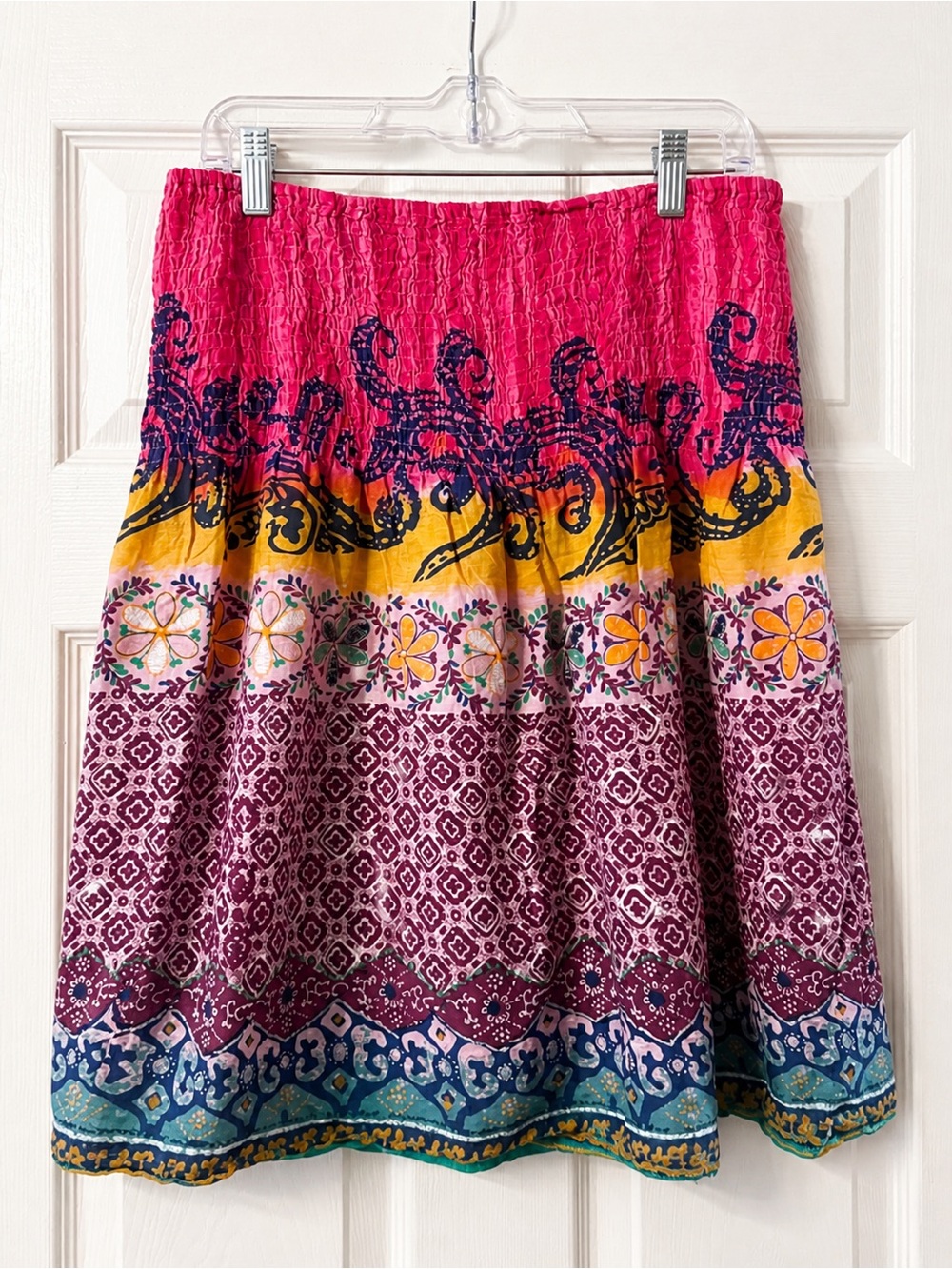 Funky People Pink Multi-Color Boho Mini Skirt Medium